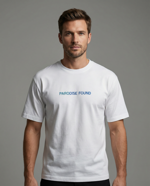 White t-shirt "PARODISE FOUND"