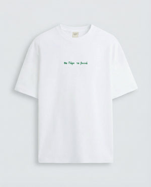 White t-shirt "θα Πάρο τα βουνά"